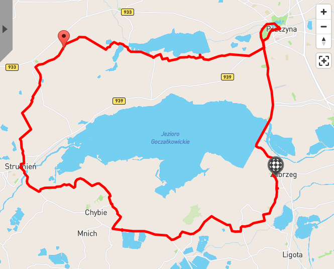Mapa / Dookoła jeziora Goczałkowickiego